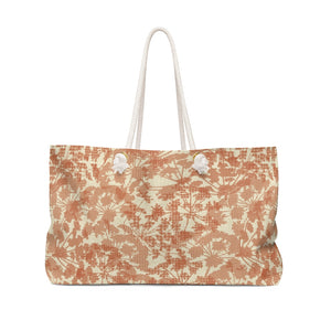 Floral Plaid Weekender Bag in Orange