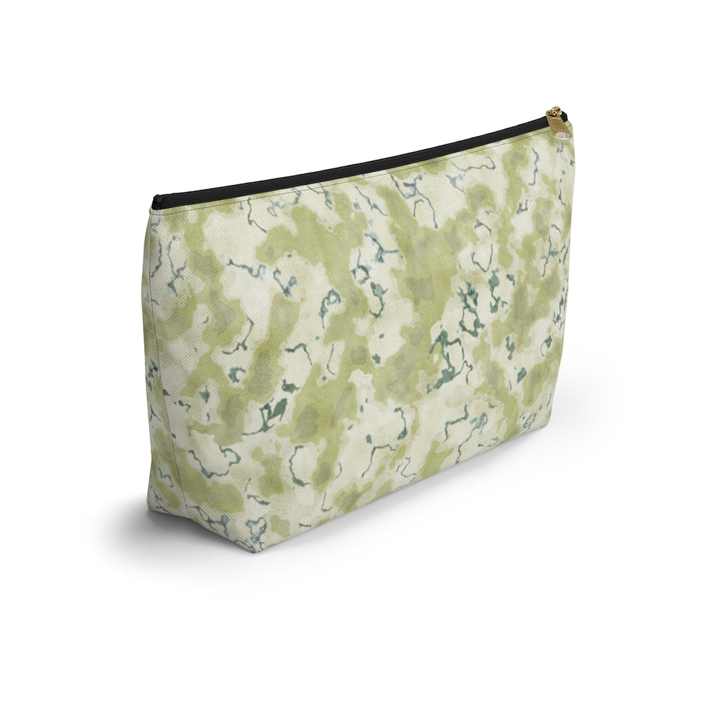Carrara Marble Accessory Pouch w T-bottom in Green
