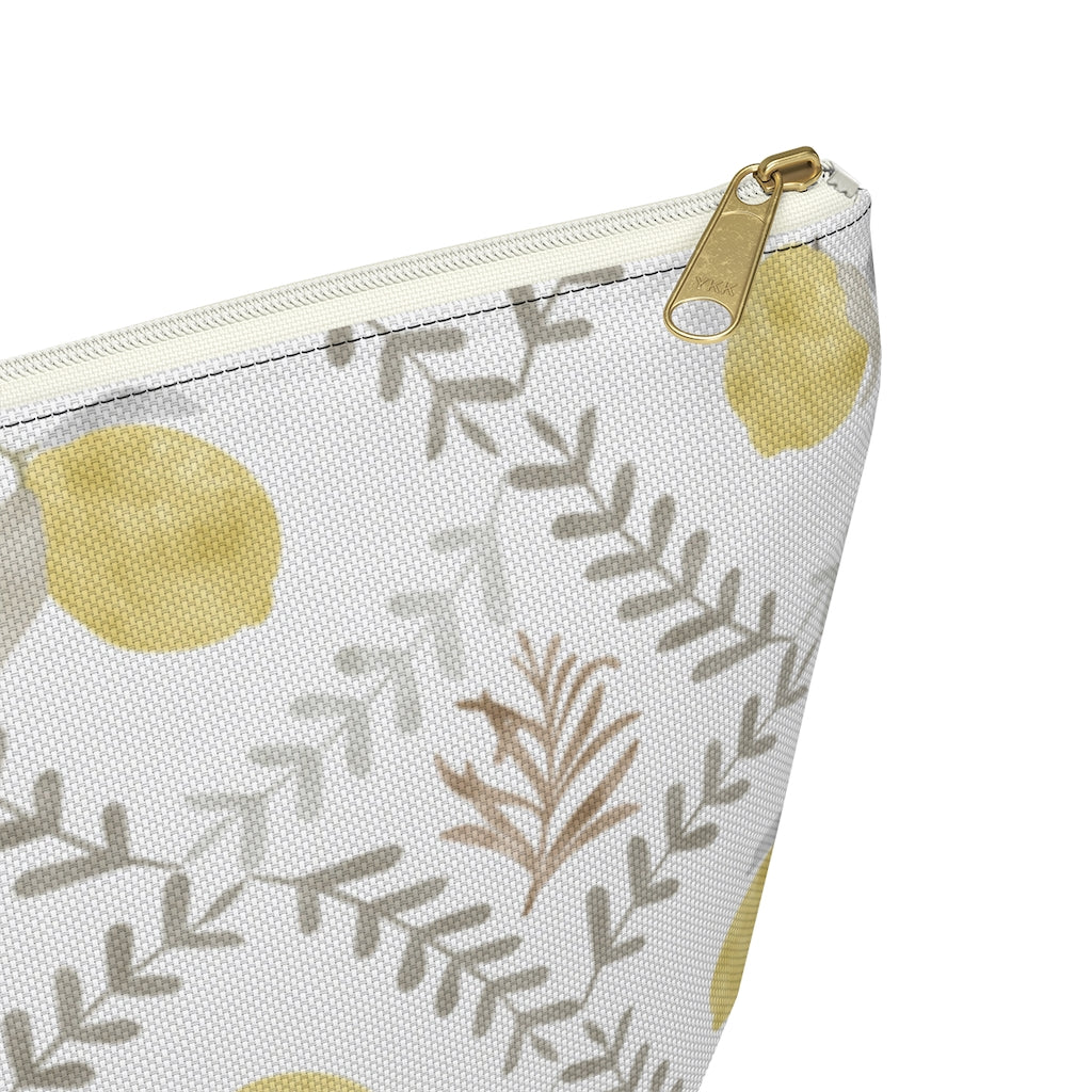 Lemon Tile Accessory Pouch w T-bottom in Gray