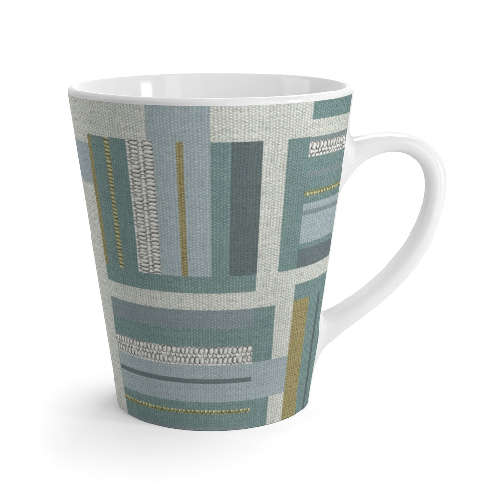 Bird Code Latte Mug in Aqua