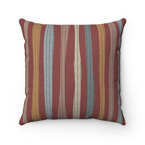 Amazing Stripe Square Throw Pillow in Red