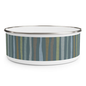 Amazing Stripe Enamel Bowl in Teal