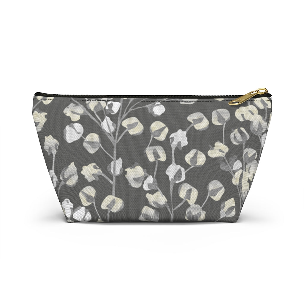 Cotton Branch Accessory Pouch w T-bottom in Gray