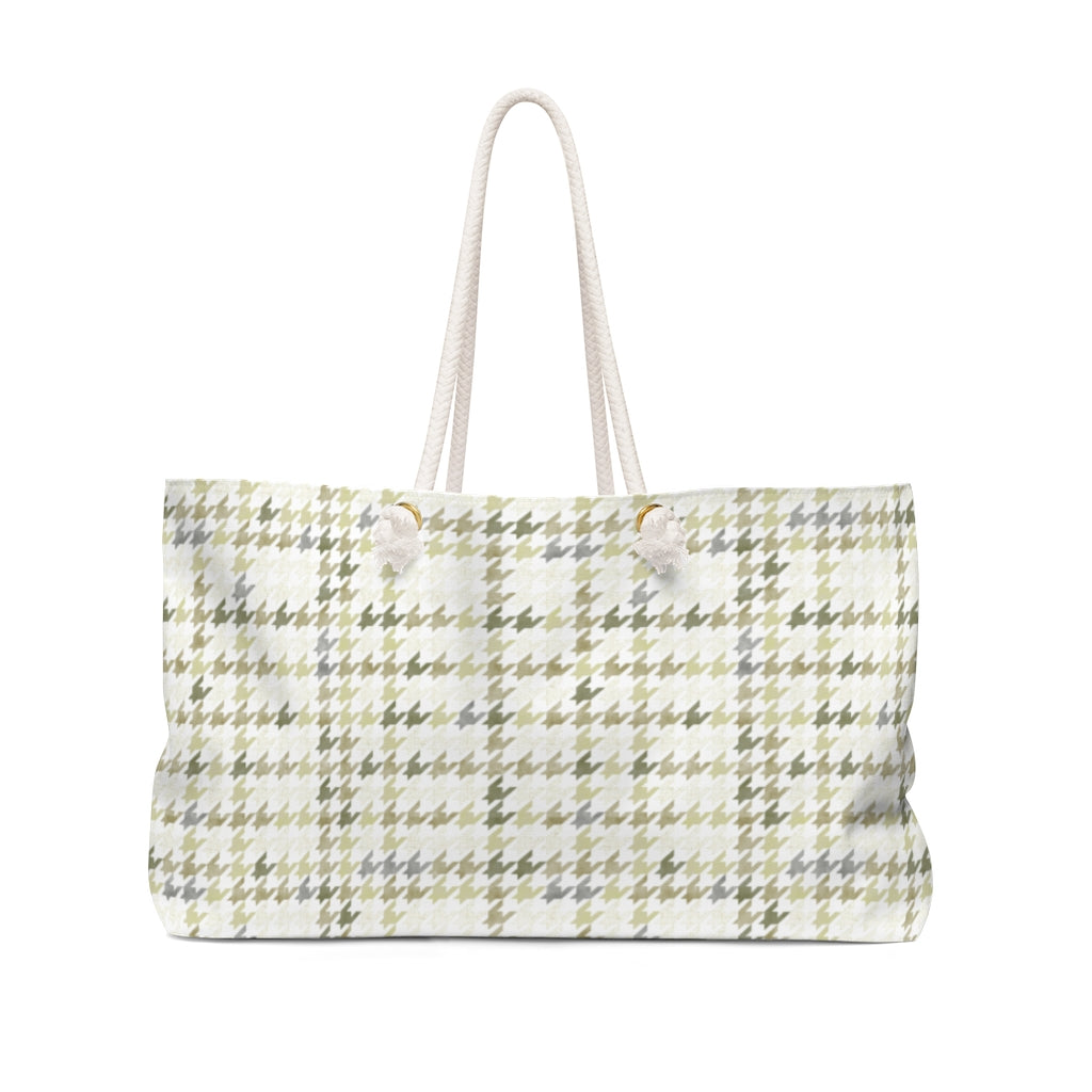 Plaid Houndstooth Weekender Bag in Green