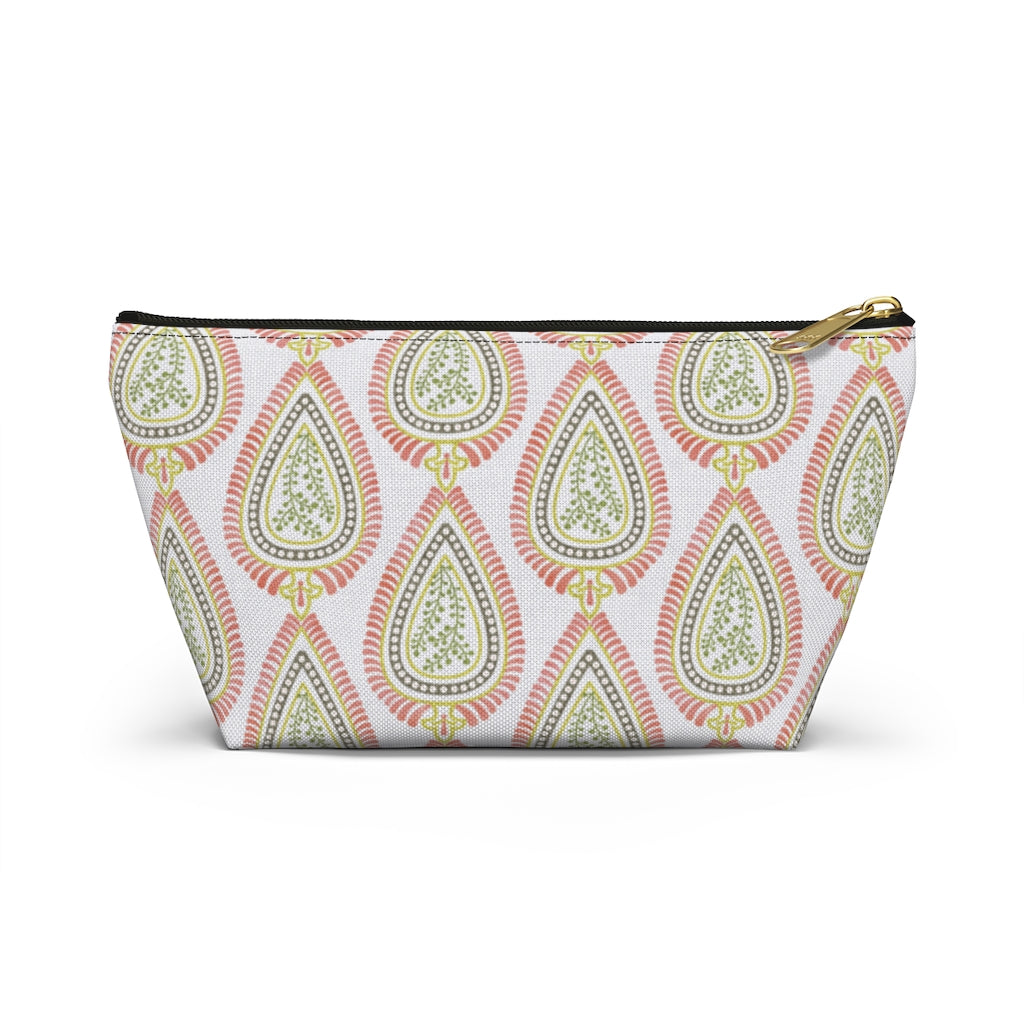 Teardrop Accessory Pouch w T-bottom in Coral