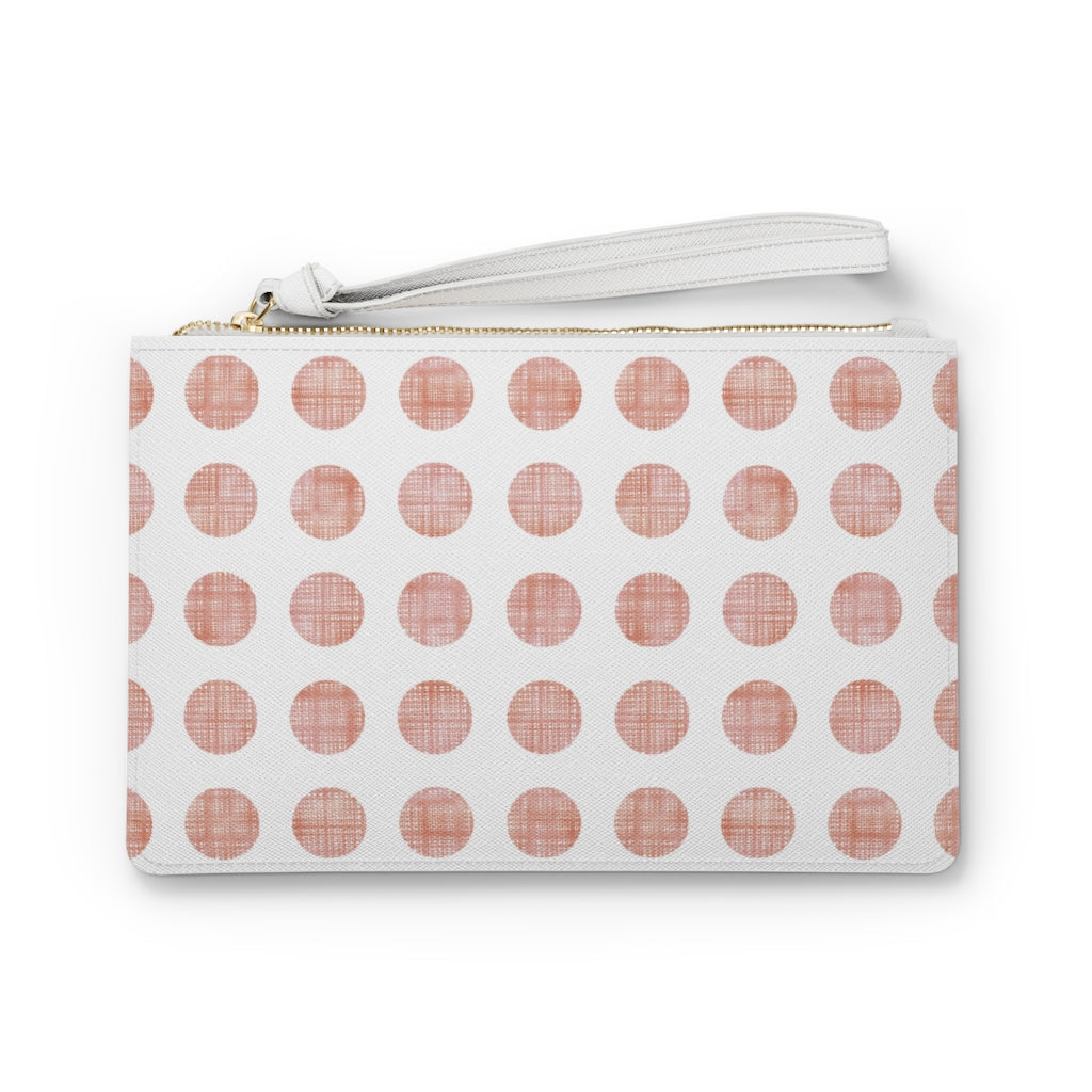 Textured Polka Dots Clutch Bag in Pink