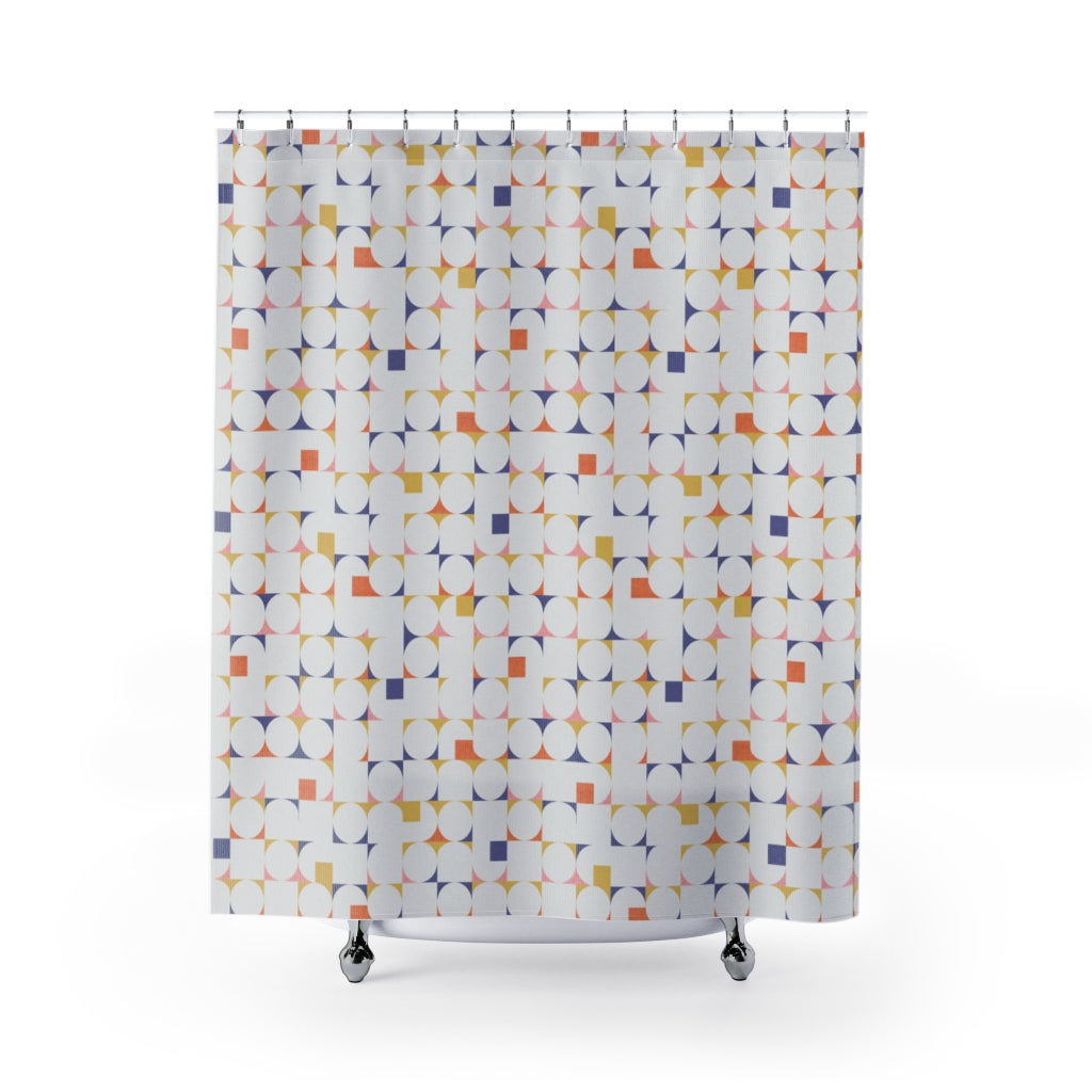 Cooper Mid Century Modern Shower Curtain in Gold