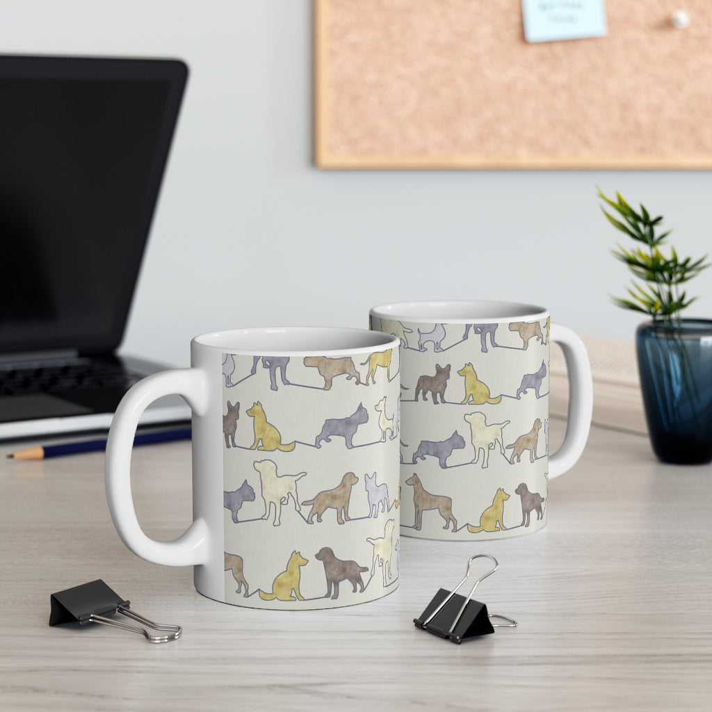 Dogs Mug in Yellow