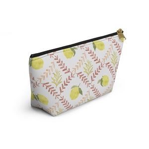 Lemon Tile Accessory Pouch w T-bottom in Pink