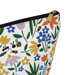 Field of Flowers Accessory Pouch w T-bottom