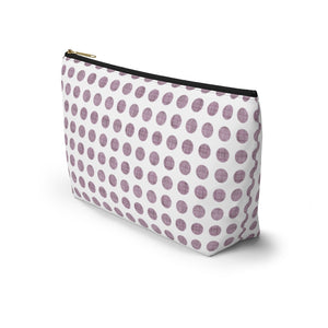Textured Polka Dots Accessory Pouch w T-bottom in Purple