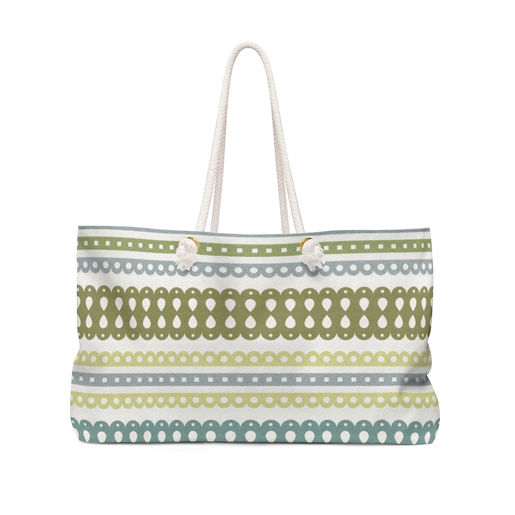Ribbon Candy Weekender Bag in Aqua