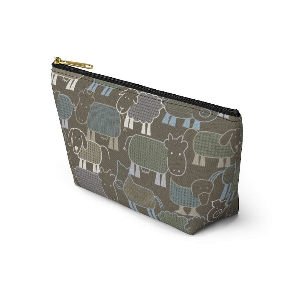 Animal Farm Accessory Pouch w T-bottom in Brown