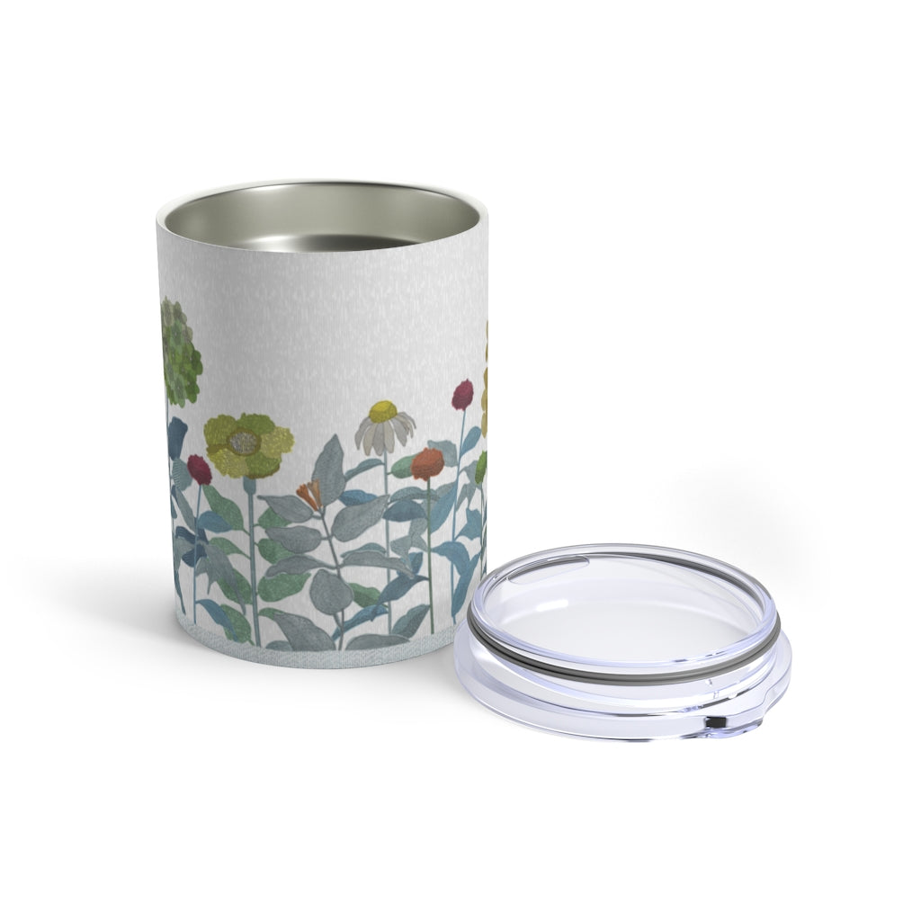 Illustrated Flowers Tumbler in Aqua