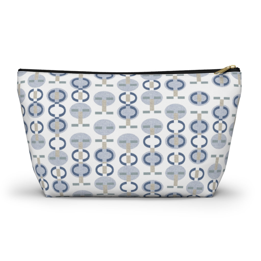 Telegraph Code Accessory Pouch w T-bottom in Blue