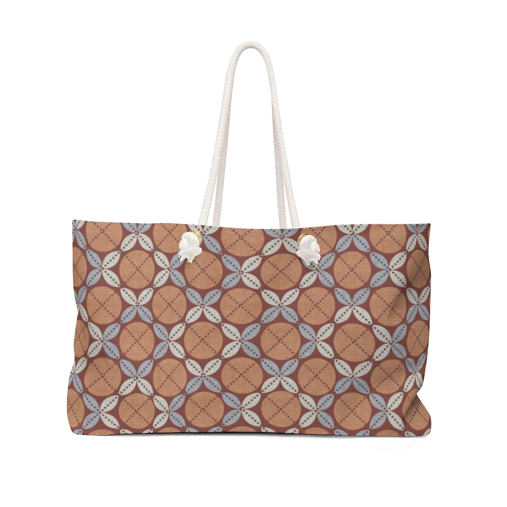 Leaf Ensconced Circle Weekender Bag in Orange