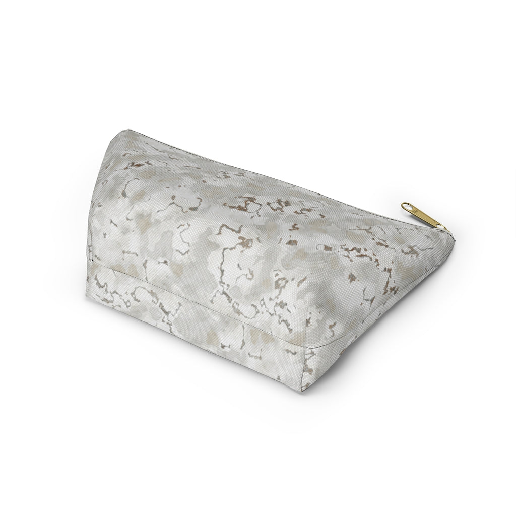 Carrara Marble Accessory Pouch w T-bottom in Brown