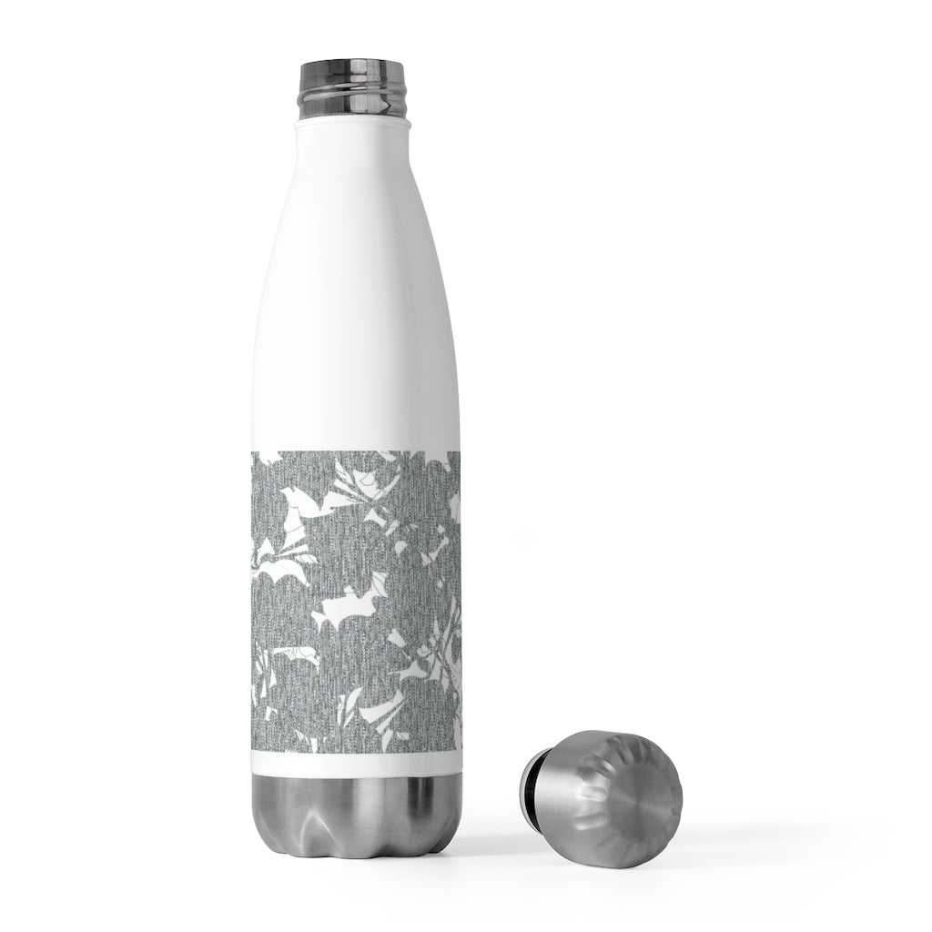 Modern Floral Overlay 20oz Insulated Bottle in Gray