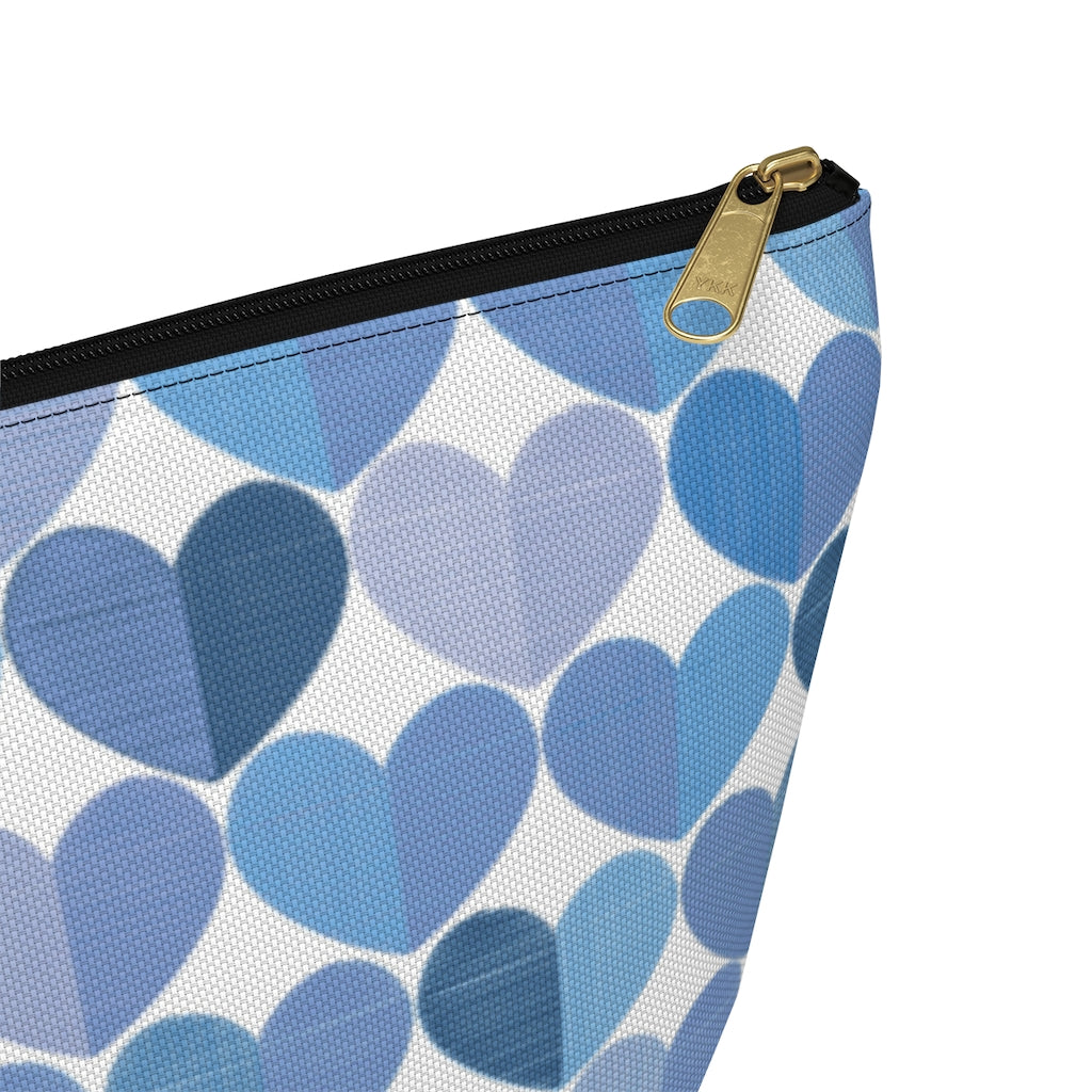 Love Accessory Pouch w T-bottom in Blue