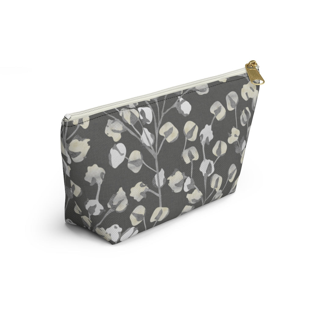 Cotton Branch Accessory Pouch w T-bottom in Gray