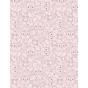 Cute Critters Microfiber Duvet Cover in Pink