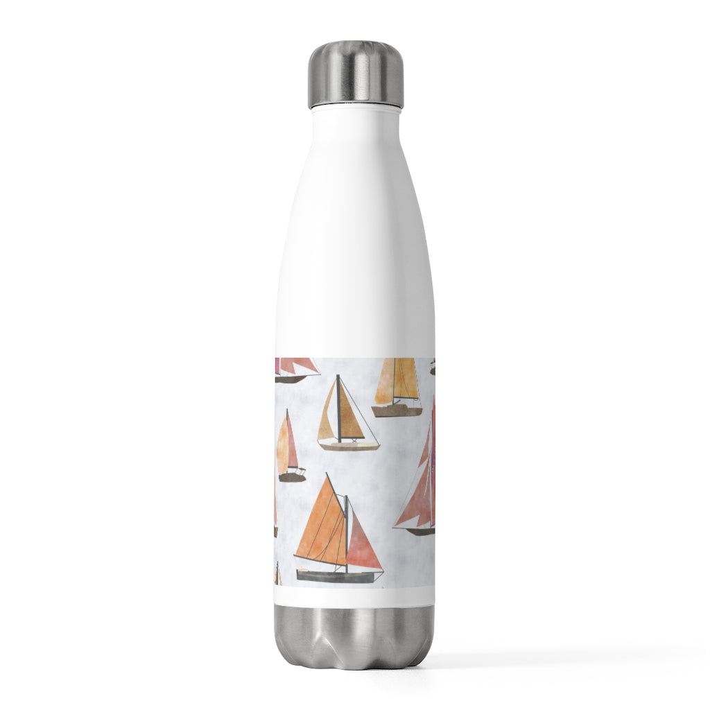 Watercolor Sailboats 20oz Insulated Bottle in Pink