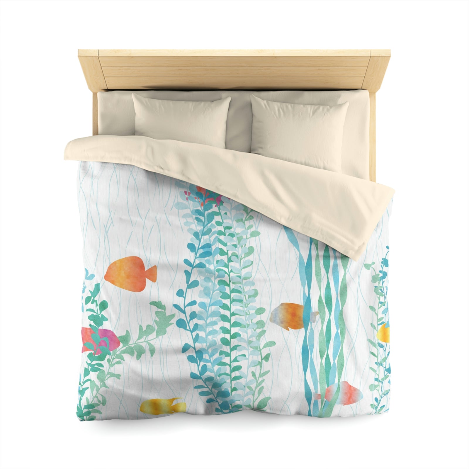 Aquarium Microfiber Duvet Cover in Aqua