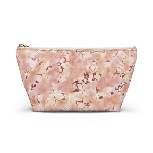 Carrara Marble Accessory Pouch w T-bottom in Pink