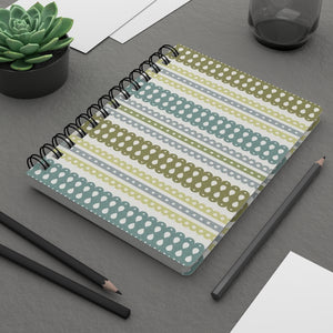 Ribbon Candy Spiral Bound Journal in Green