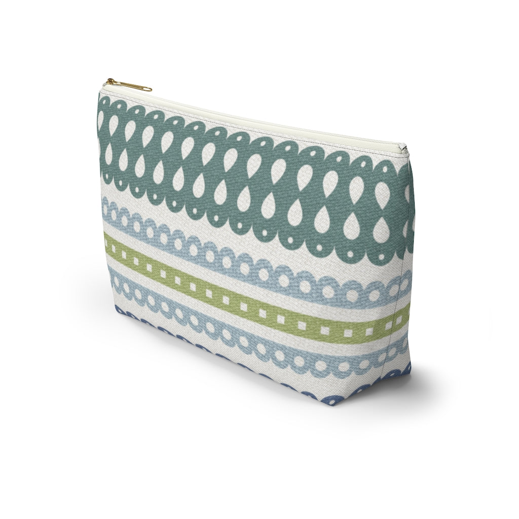 Ribbon Candy Accessory Pouch w T-bottom in Green