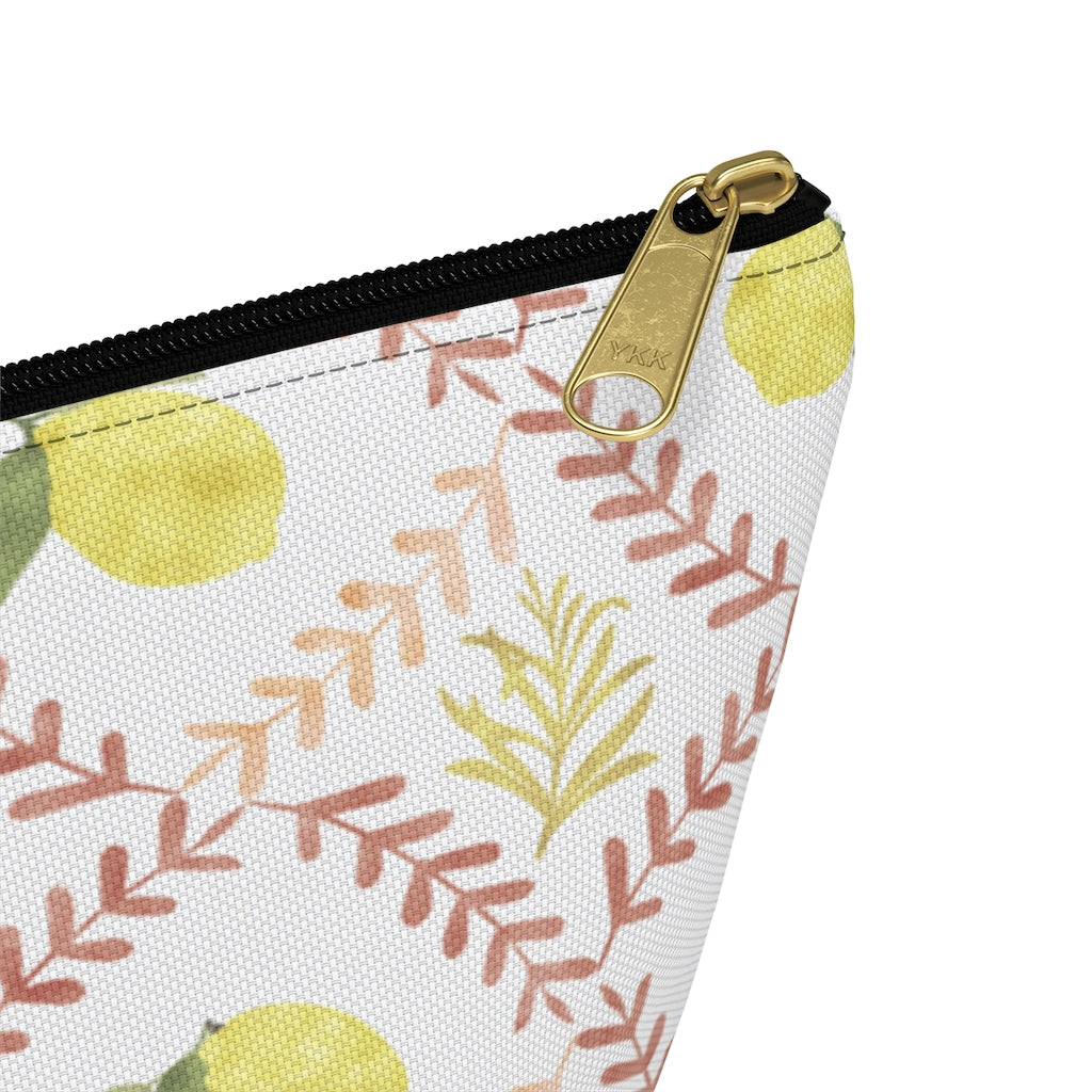 Lemon Tile Accessory Pouch w T-bottom in Pink
