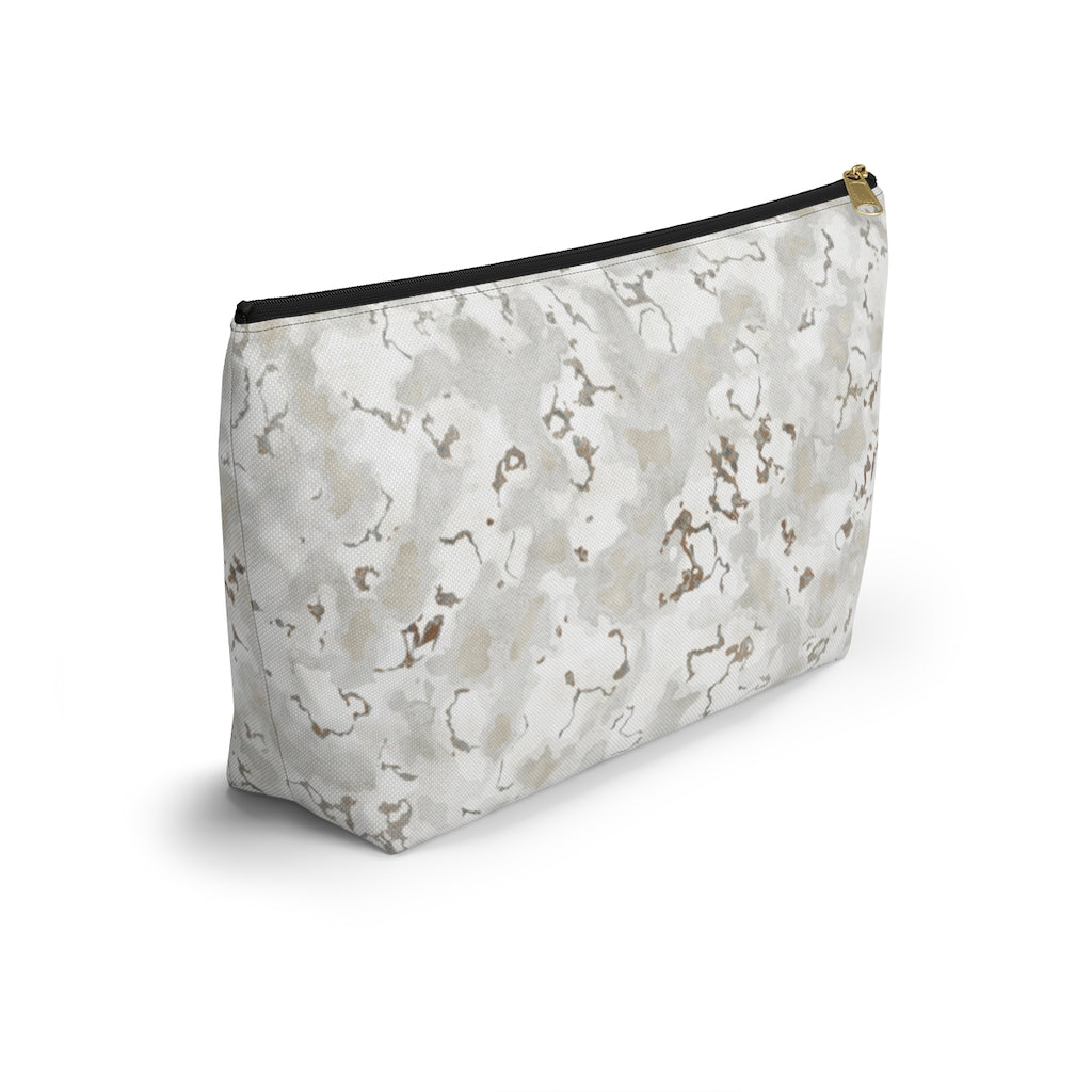 Carrara Marble Accessory Pouch w T-bottom in Brown