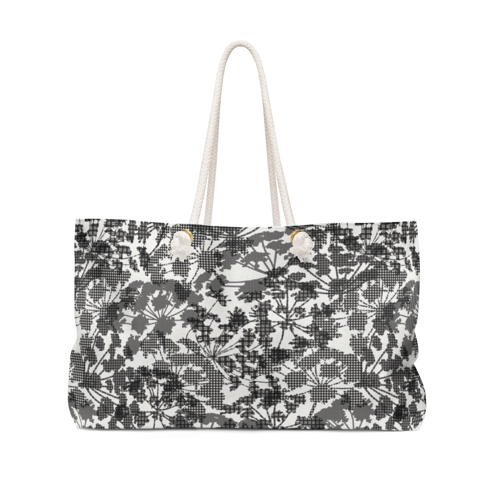 Floral Plaid Weekender Bag in Black