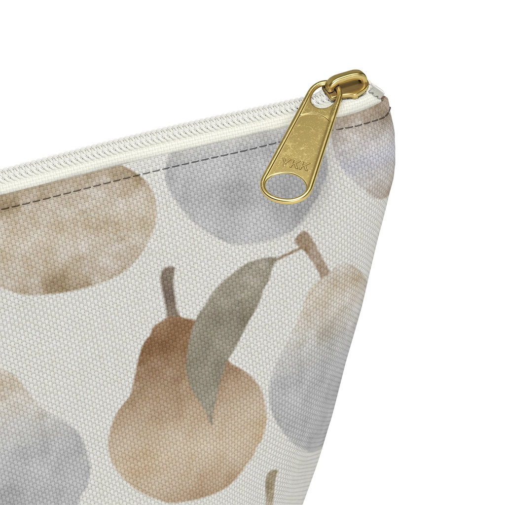 Watercolor Pears Accessory Pouch w T-bottom in Brown