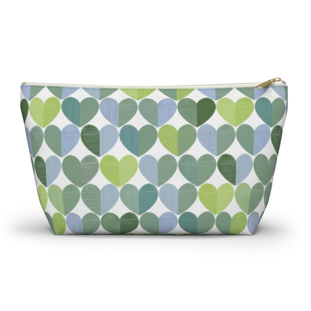 Love Accessory Pouch w T-bottom in Green