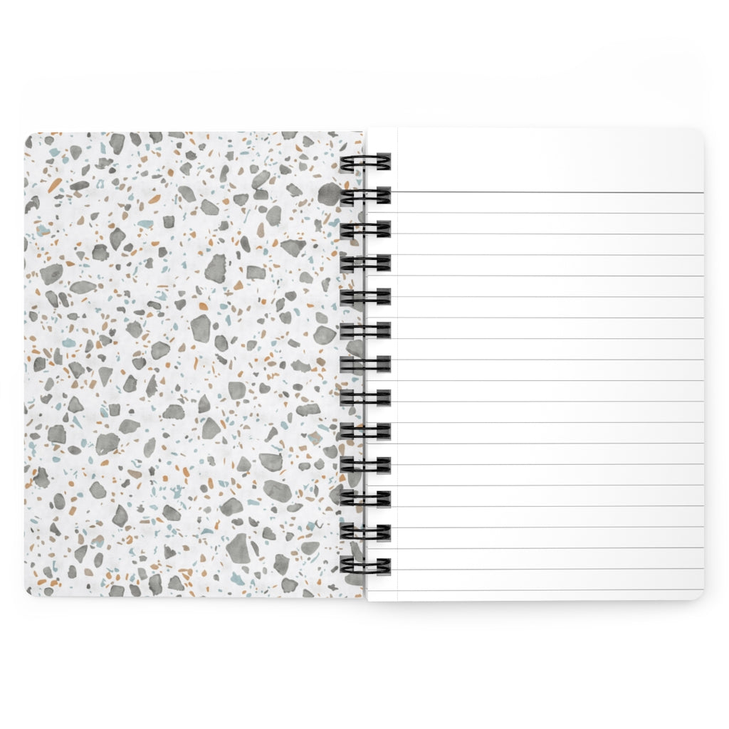 Glass Terrazzo Spiral Bound Journal in Gray