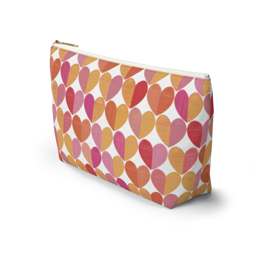 Love Accessory Pouch w T-bottom in Red