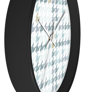 Plaid Houndstooth Wall Clock in Aqua