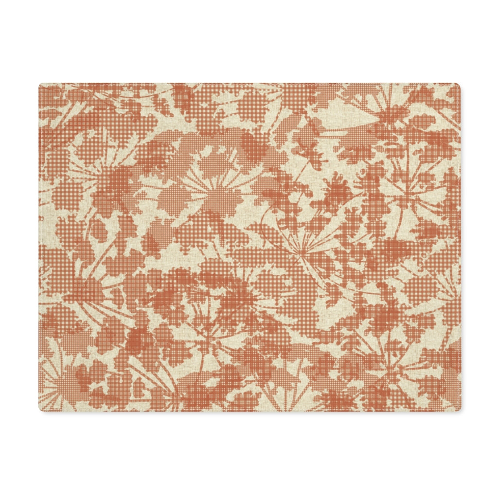 Floral Plaid Placemat in Orange