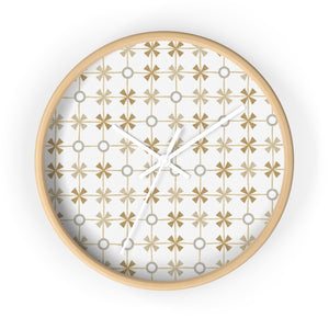 Plaid With Circles Wall Clock in Orange