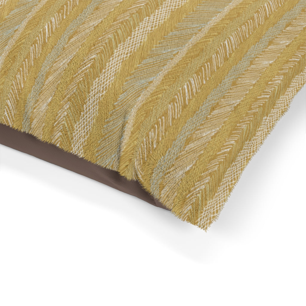 Cross Hatch Stripe Pet Bed in Gold