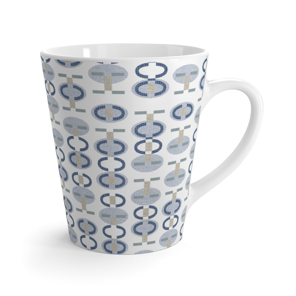 Telegraph Code Latte Mug in Blue