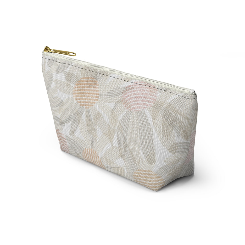 Daisy Chain Code Accessory Pouch w T-bottom in Brown