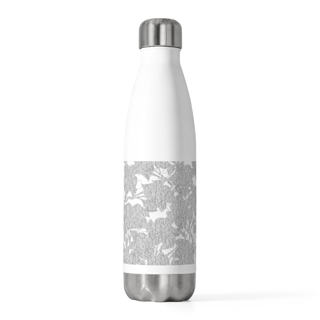 Modern Floral Overlay 20oz Insulated Bottle in Light Gray