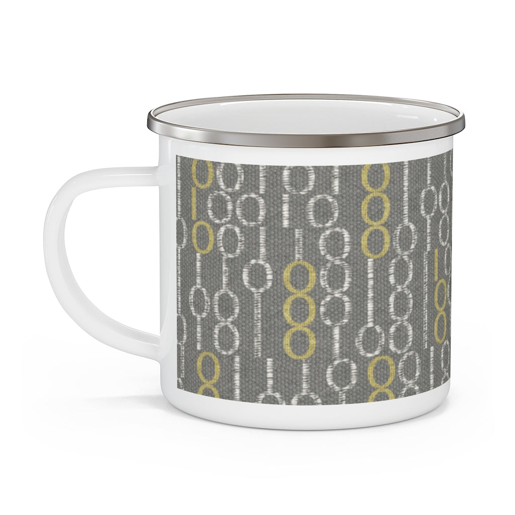 Railroad Code Enamel Mug in Gray