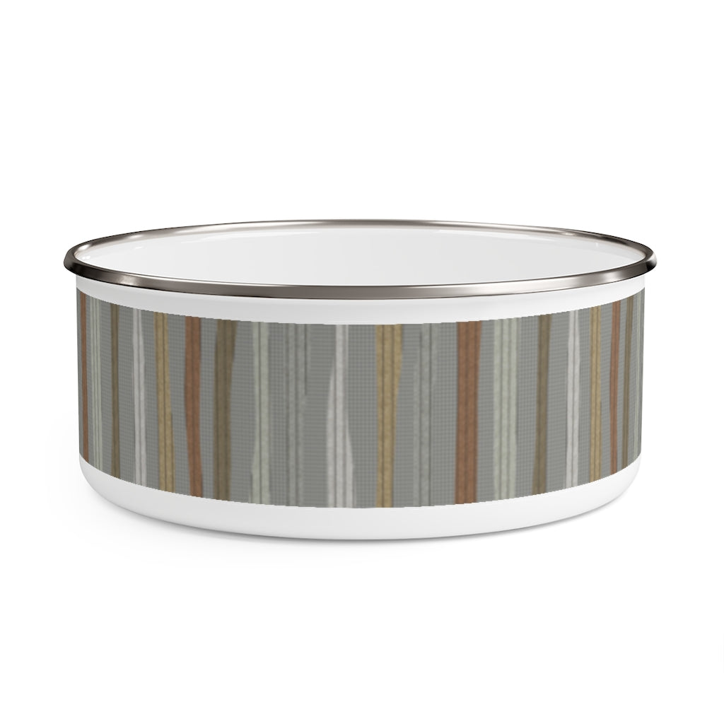 Amazing Stripe Enamel Bowl in Gray