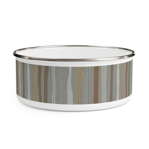 Amazing Stripe Enamel Bowl in Gray