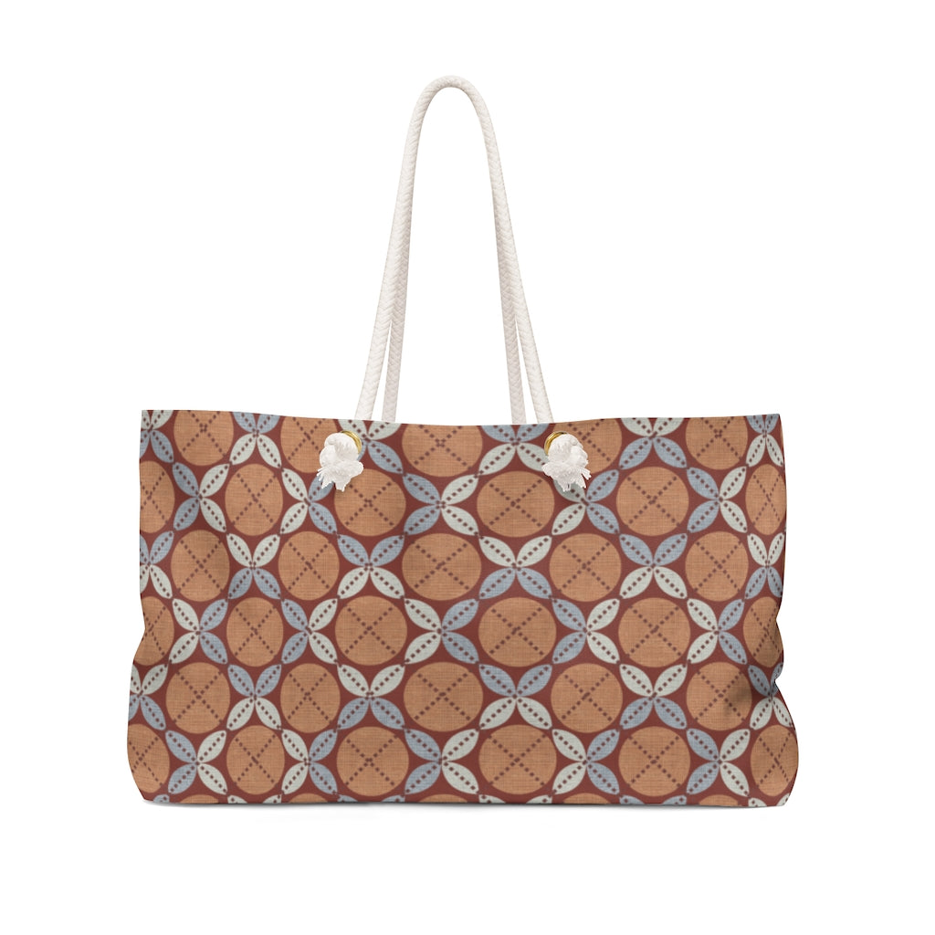 Leaf Ensconced Circle Weekender Bag in Orange