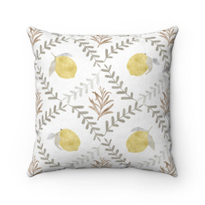 Lemon Tile Square Throw Pillow in Gray