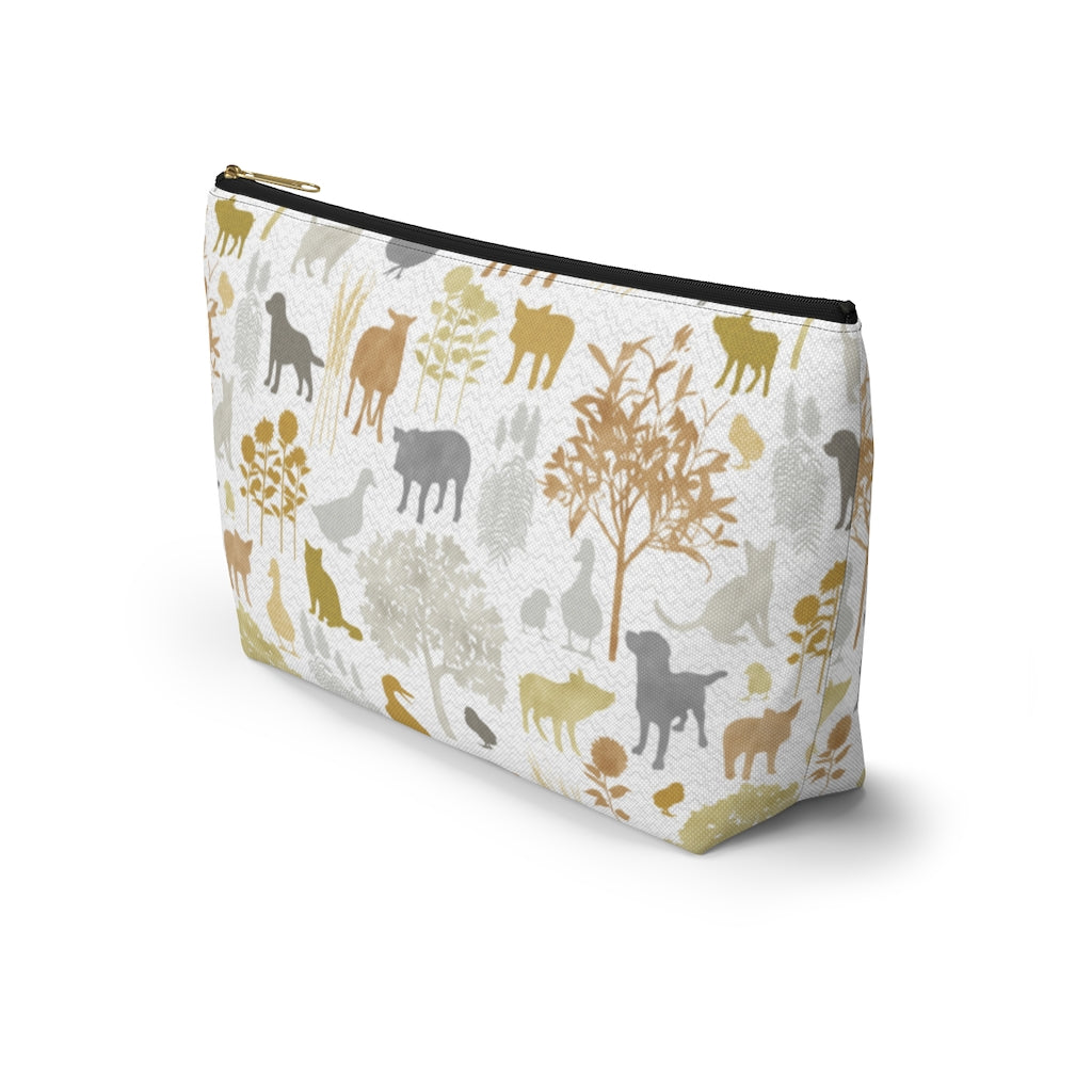 On the Farm Accessory Pouch w T-bottom in Gold